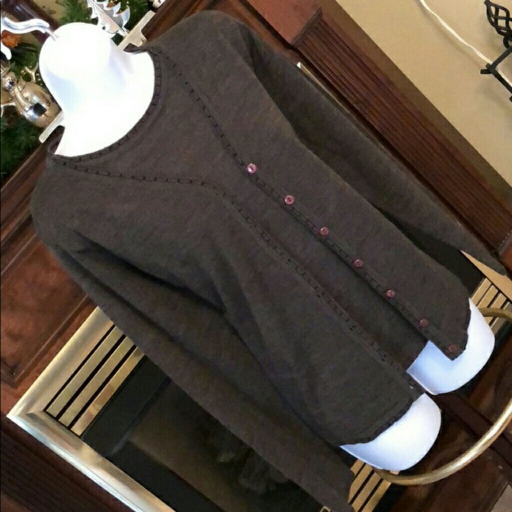 Gray cardigan w/ built in undershirt 2pc in 1